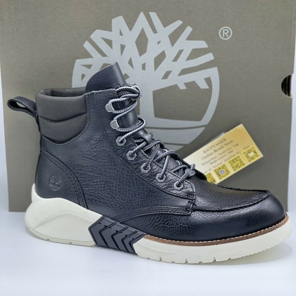 Timberland | Shoes | Mtcr Moc Toe Black Leather Sneaker Boots A27ve763 | Poshmark